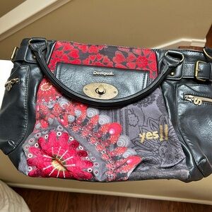 Desigual Heart Print Tote Bag